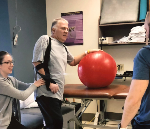 VON client doing stroke rehab exercises