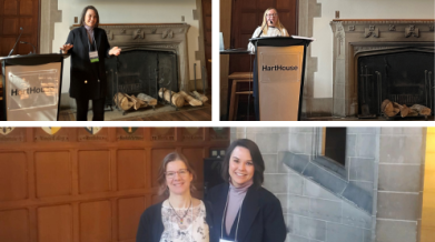 photos of VON staff speaking next to a podium at the CHNC