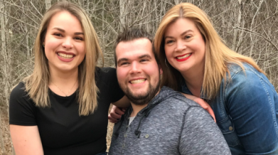  Pictured, left to right: Robyn, brother Benjamin, and mother Susan
